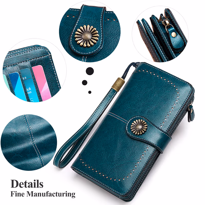 Long Vintage Phone Wallet - Sunflower
